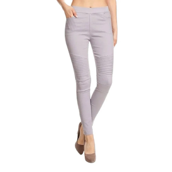 Moto leggings light grey - Picture 1 of 4